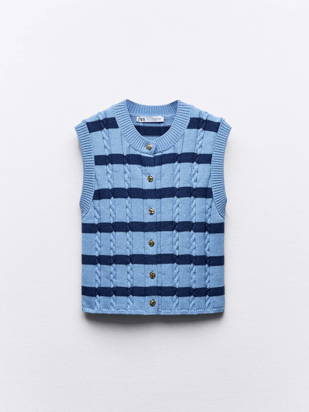 Zara Striped Blue Knit Top